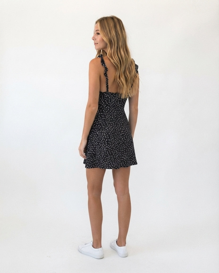 V-Neck Strappy Mini Dress