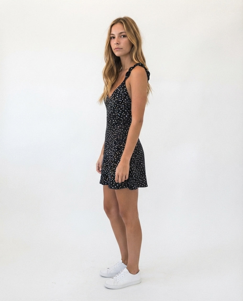 V-Neck Strappy Mini Dress