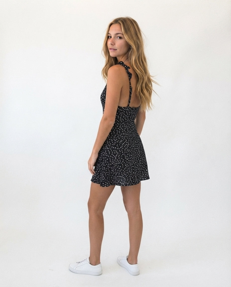 V-Neck Strappy Mini Dress
