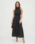 Halter Neck Tiered Midi Dress