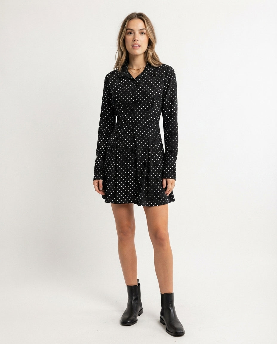 Button Down Polo Mini Dress