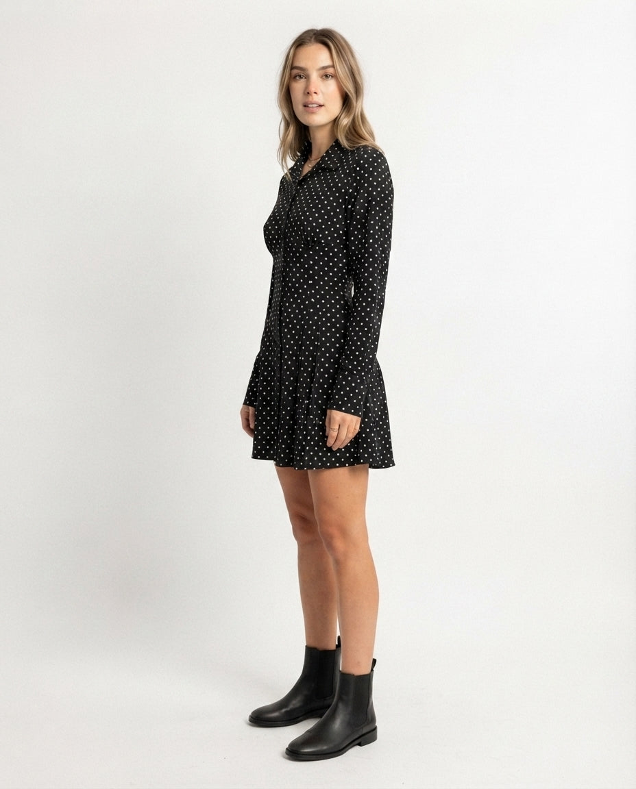 Button Down Polo Mini Dress