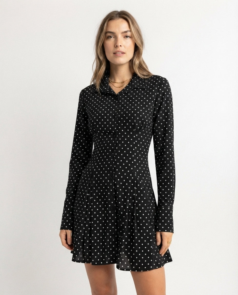 Button Down Polo Mini Dress