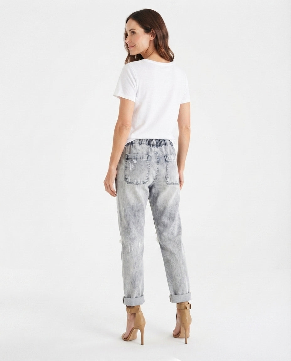 Drawstring Denim Trousers