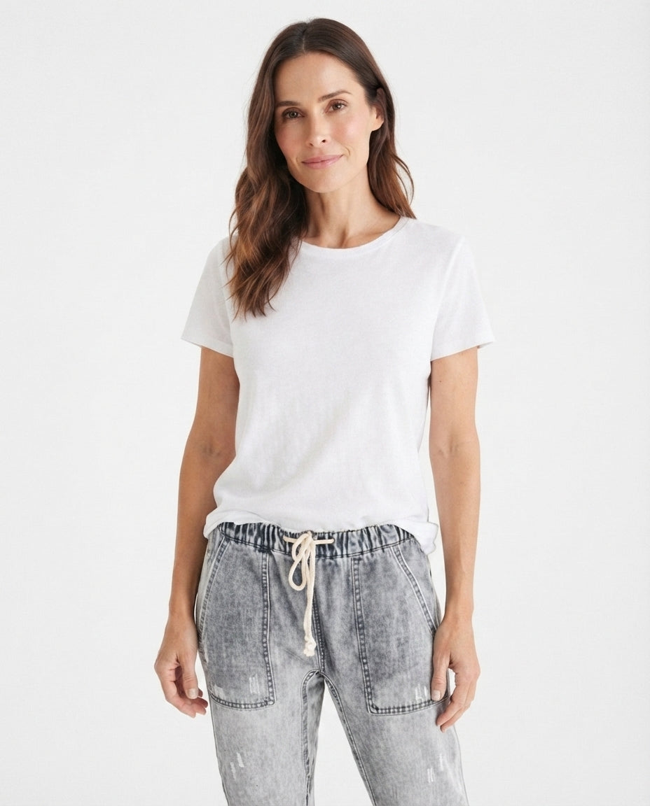 Drawstring Denim Trousers