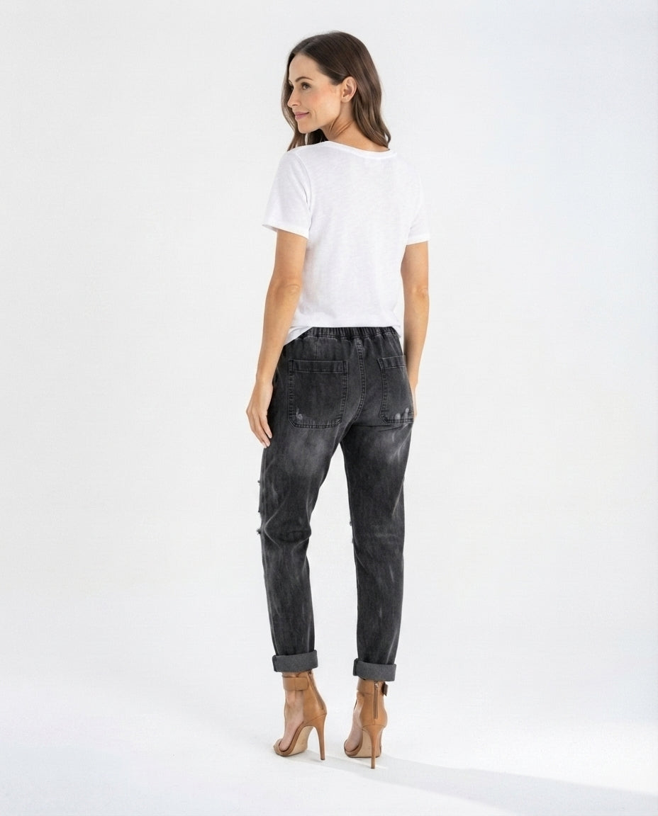 Drawstring Denim Trousers