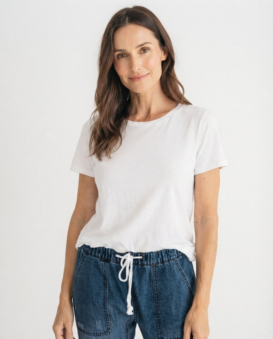 Drawstring Denim Trousers