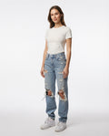 High Waist Distressed Denim Jeans