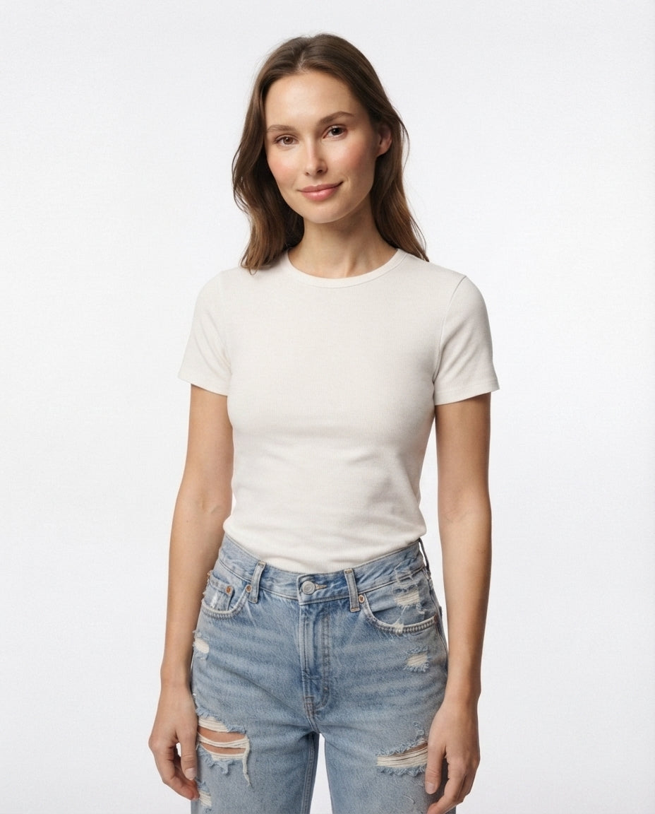 High Waist Distressed Denim Jeans