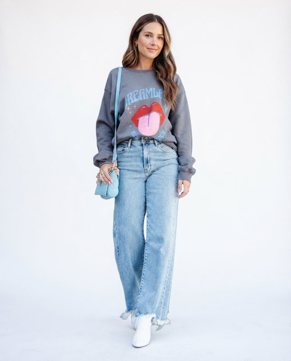 High Rise Wide Leg Denim Jeans