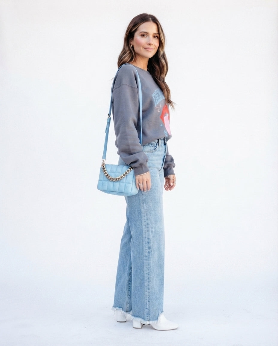 High Rise Wide Leg Denim Jeans
