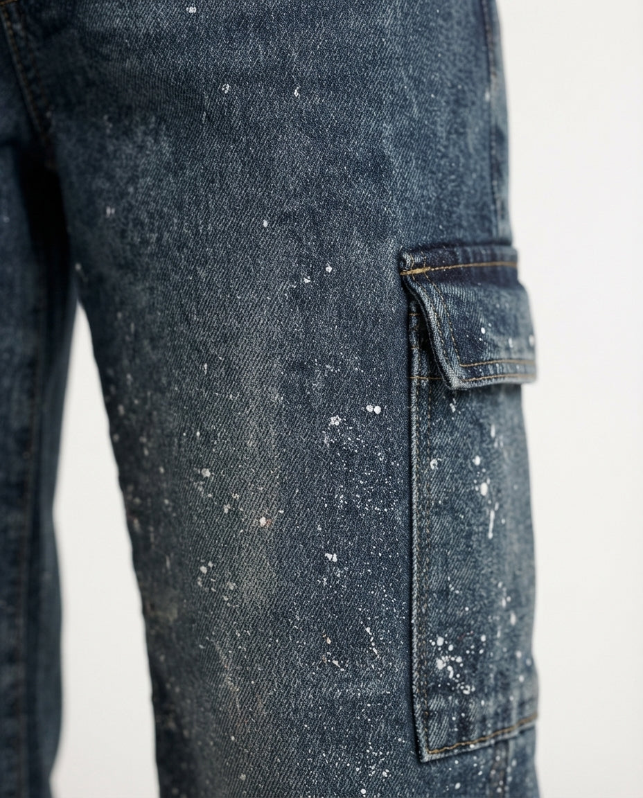 Embellished Wide Leg Denim Jeans