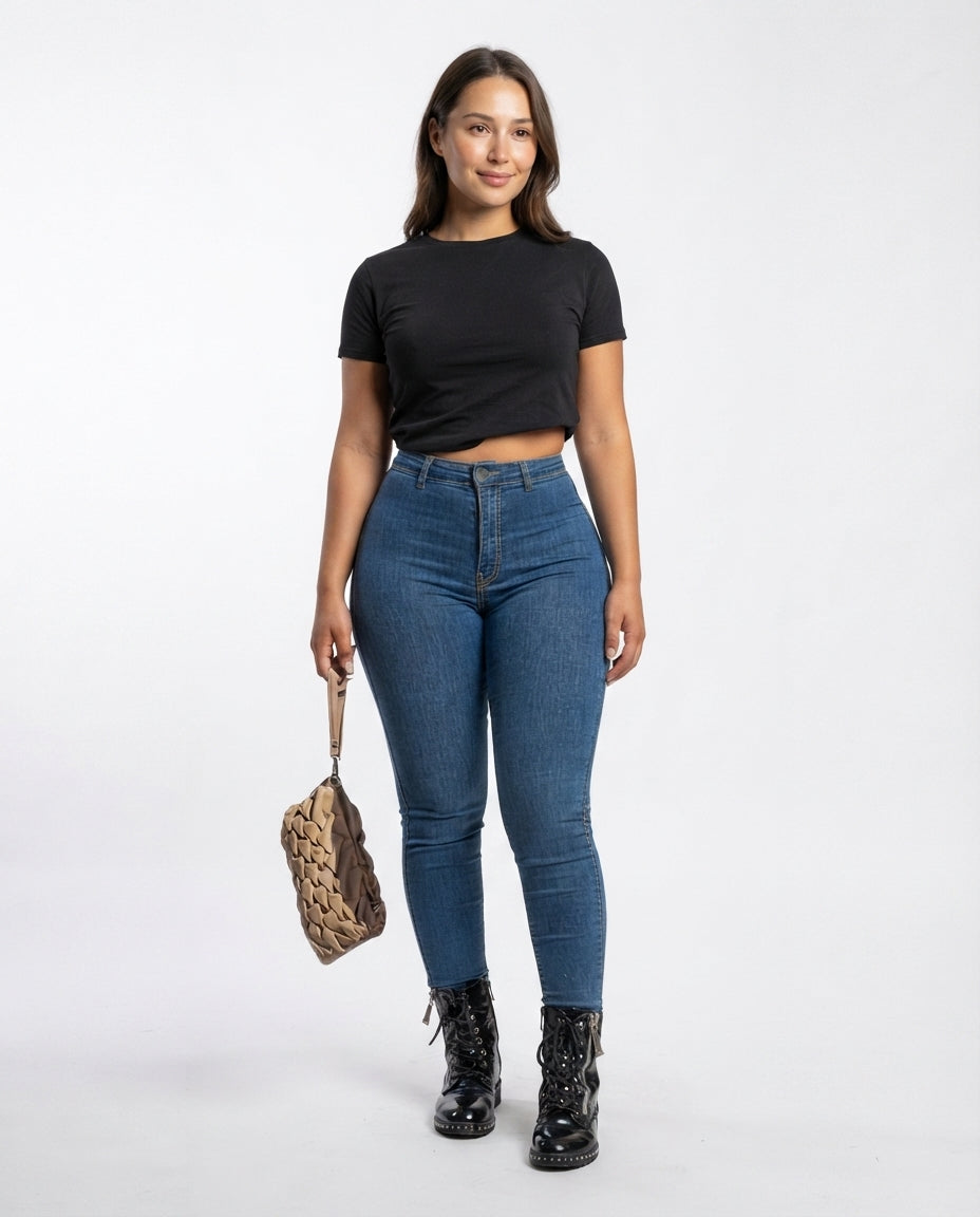 High Waist Skinny Denim Jeans