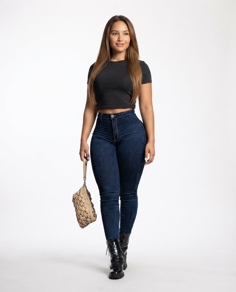High Waist Skinny Denim Jeans