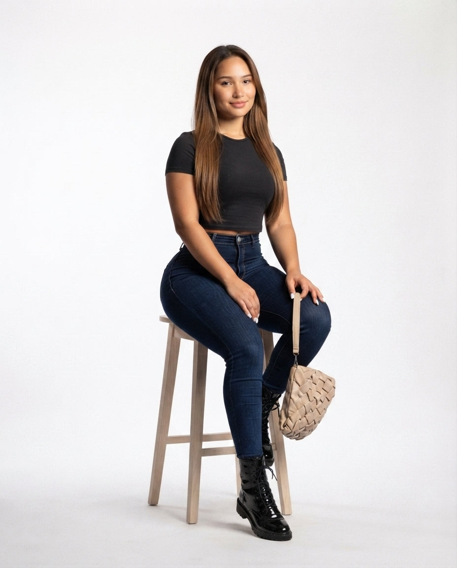 High Waist Skinny Denim Jeans