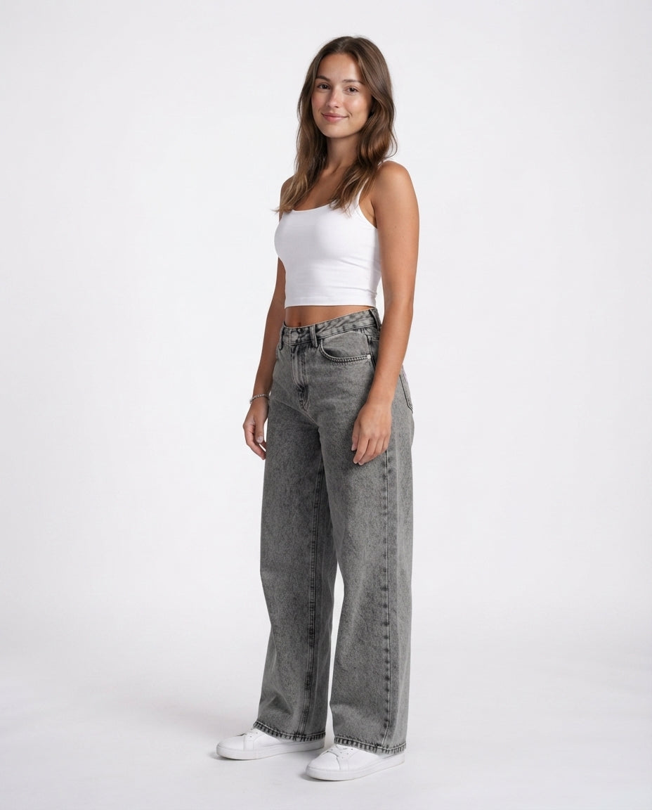 Embroidered Bow Straight Leg Jeans