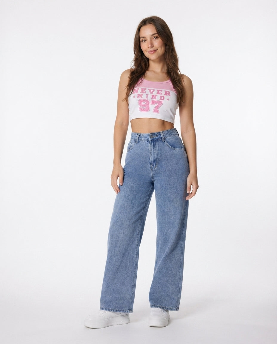 Embroidered Bow Straight Leg Jeans