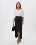 High Waisted Midi Pocket Skirt