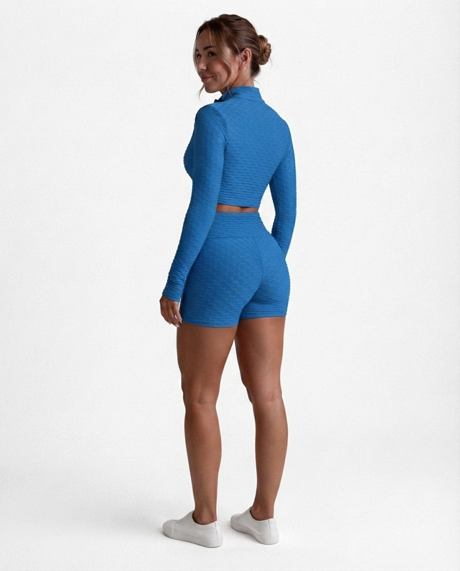 Textured Zip Up Lounge Set