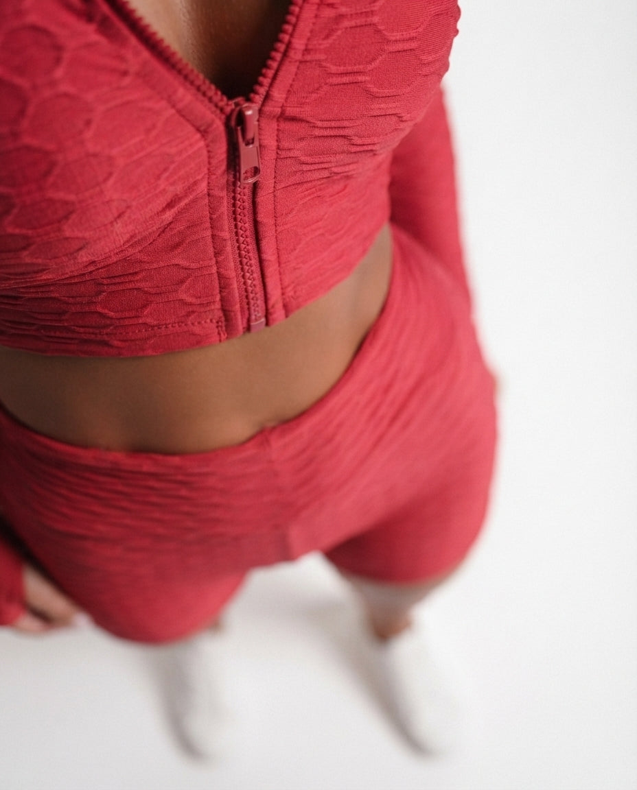 Textured Zip Up Lounge Set