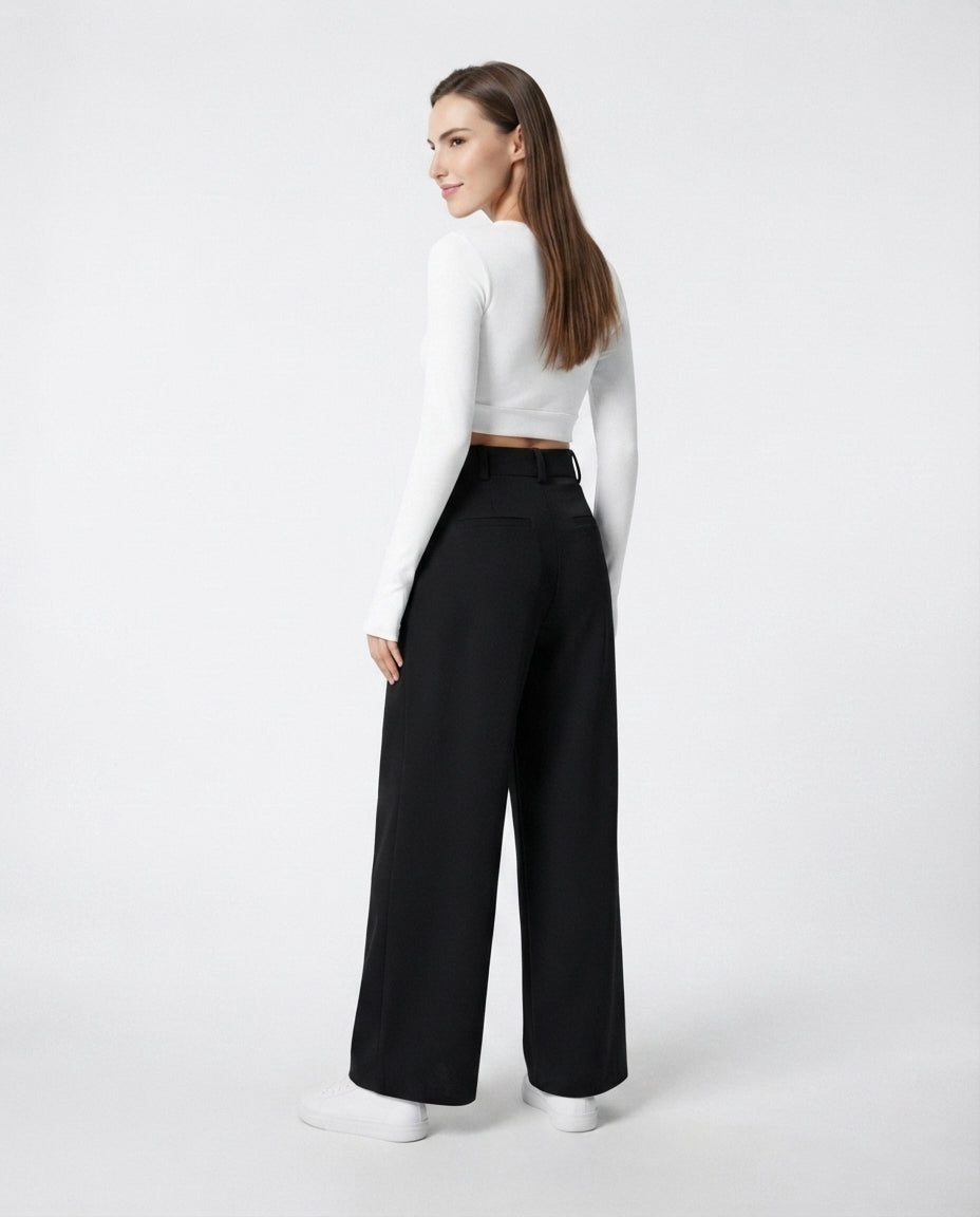 High Waisted Wide Leg Trousers