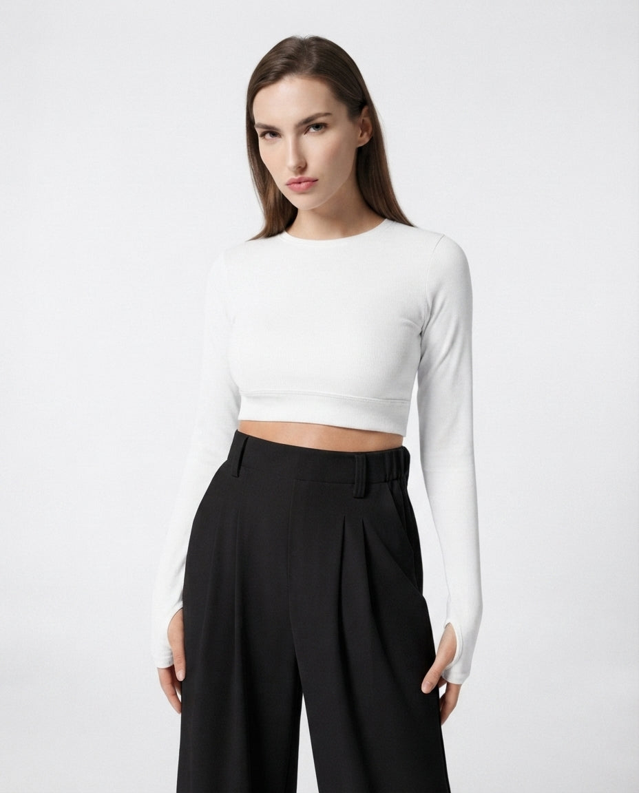 High Waisted Wide Leg Trousers
