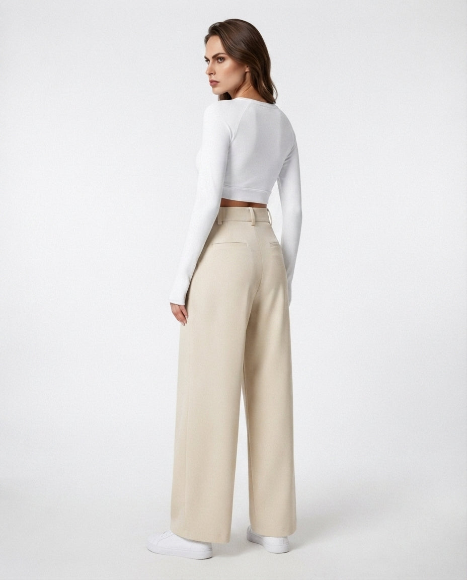 High Waisted Wide Leg Trousers