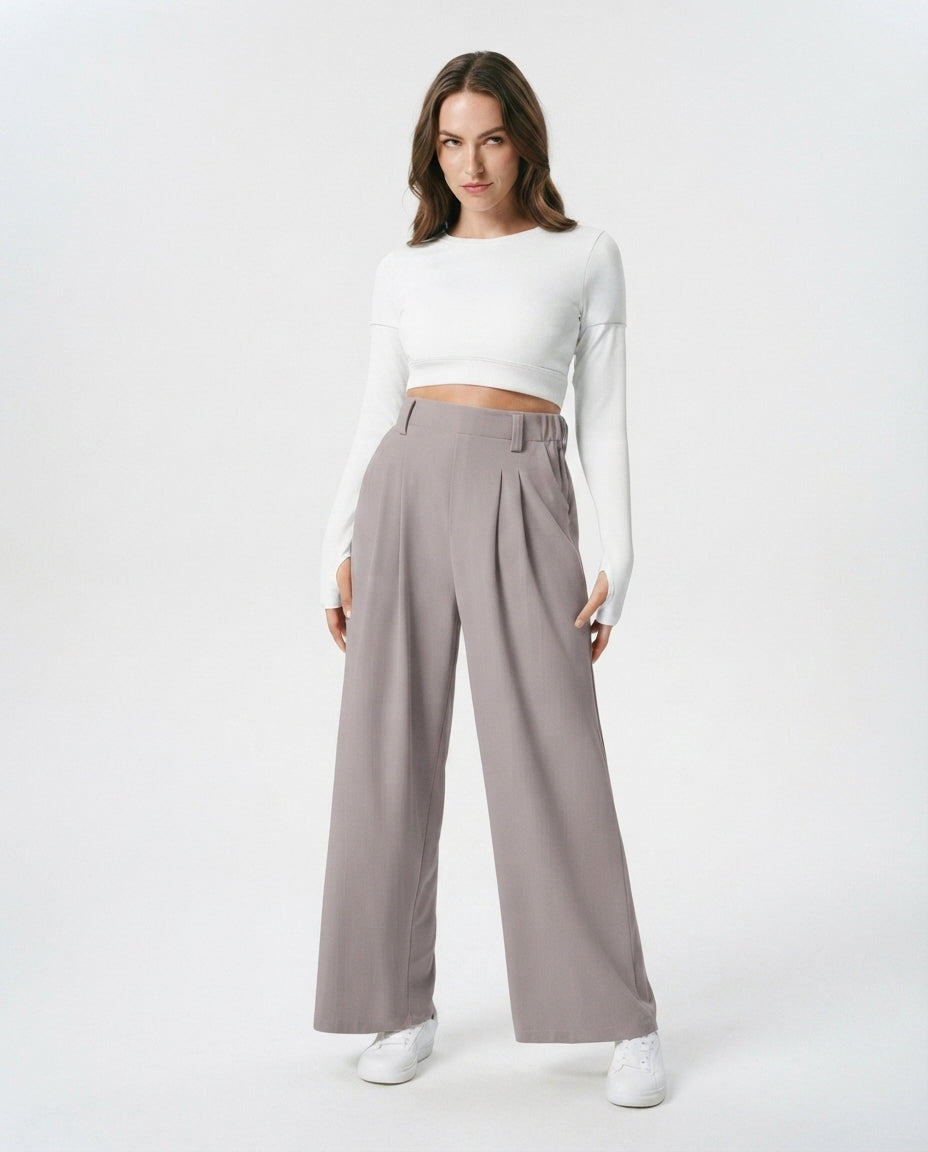 High Waisted Wide Leg Trousers