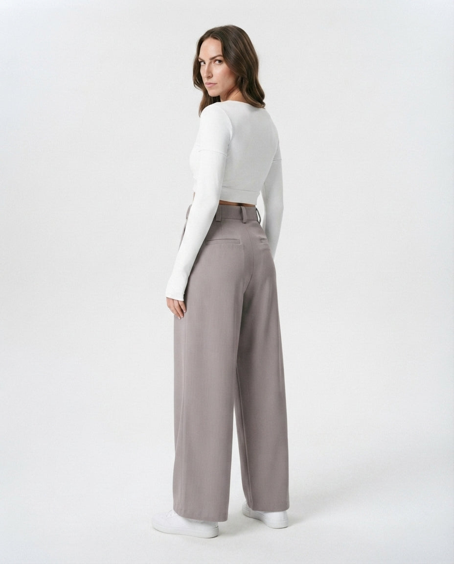 High Waisted Wide Leg Trousers
