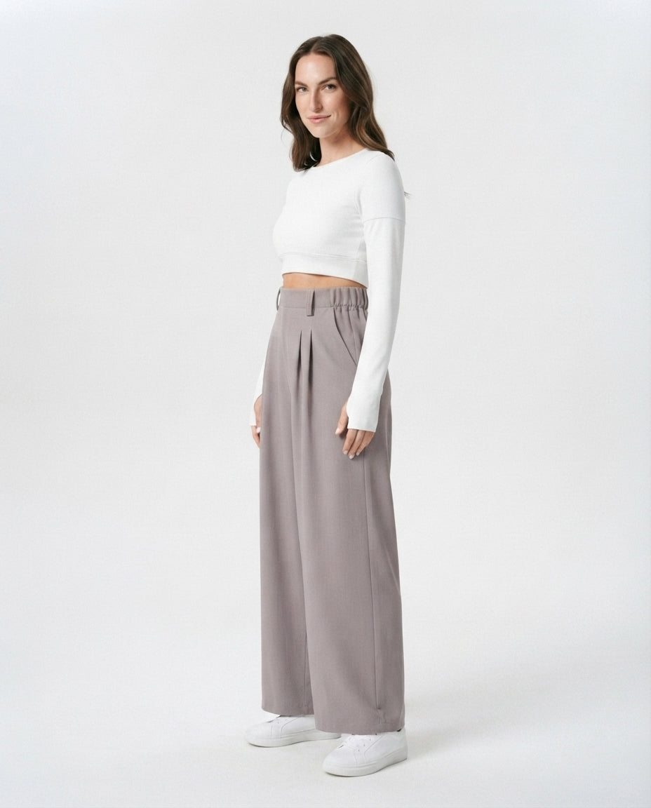 High Waisted Wide Leg Trousers