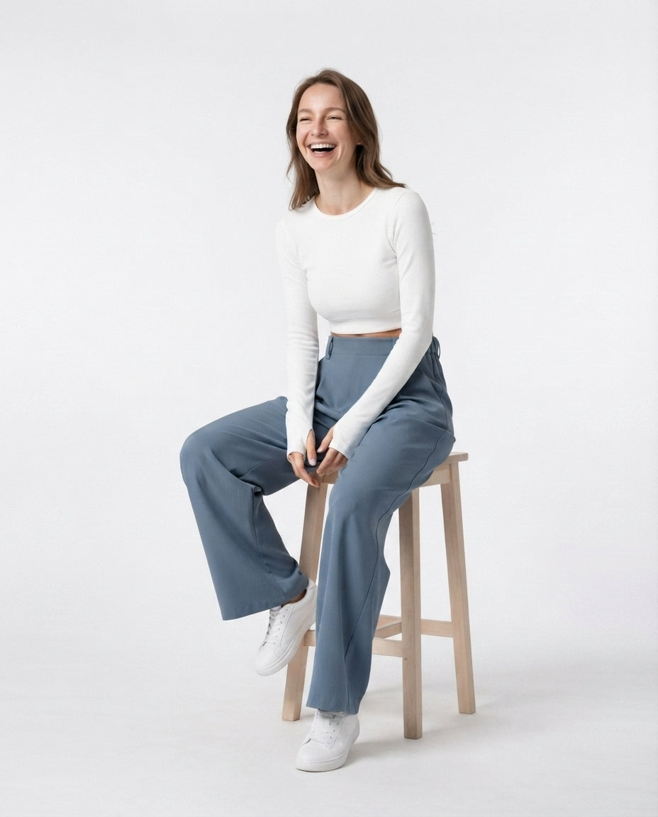 High Waisted Wide Leg Trousers