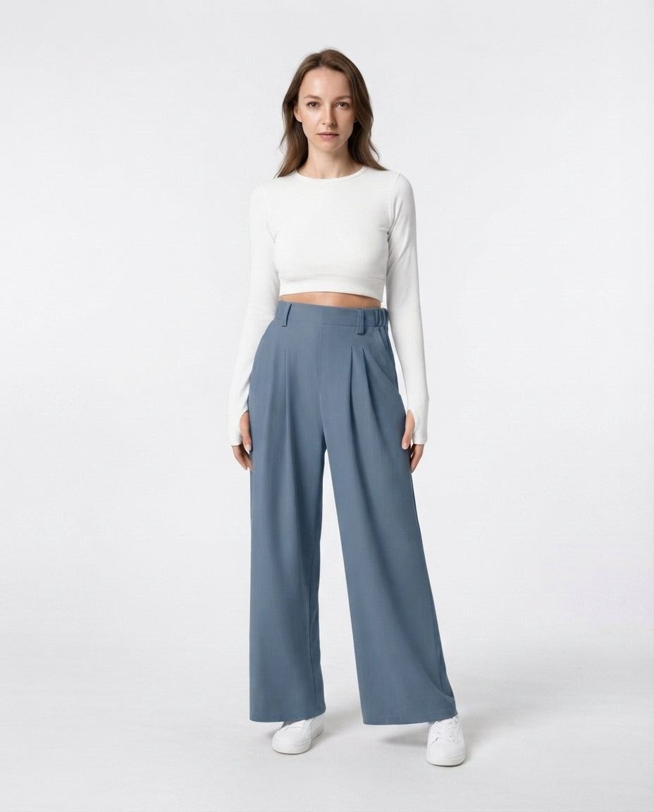 High Waisted Wide Leg Trousers