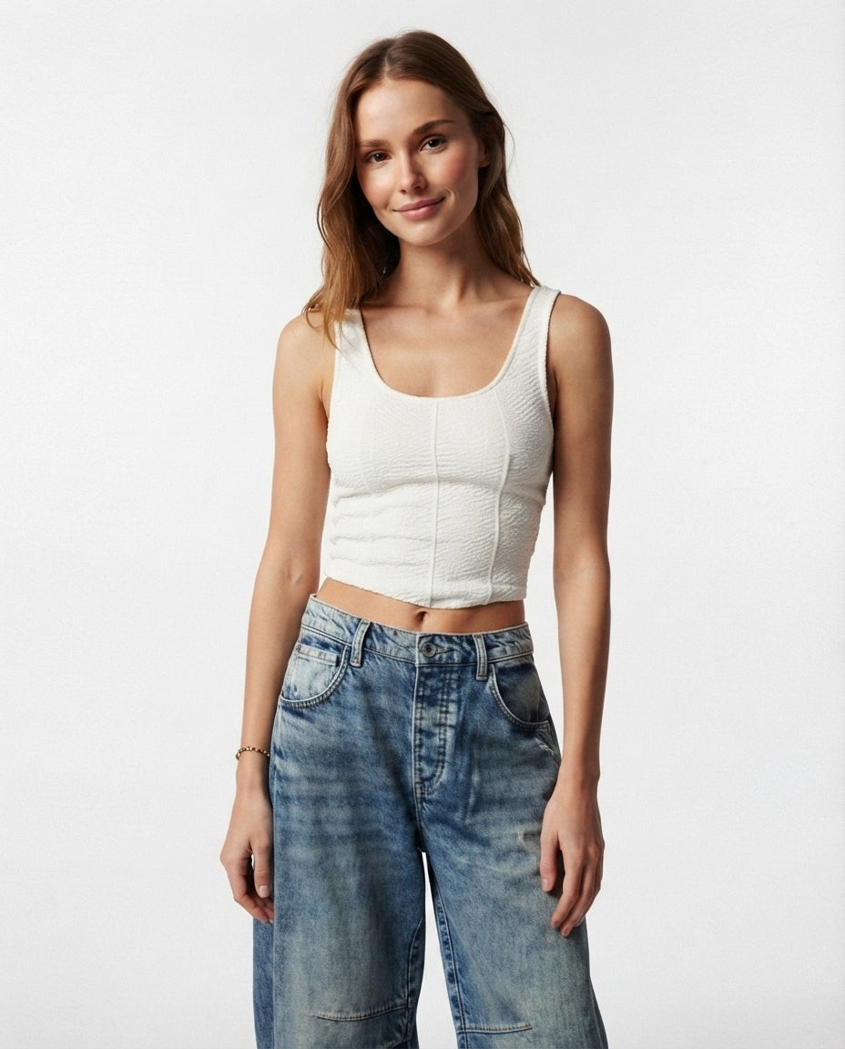 Relaxed Fit Barrel Leg Jeans