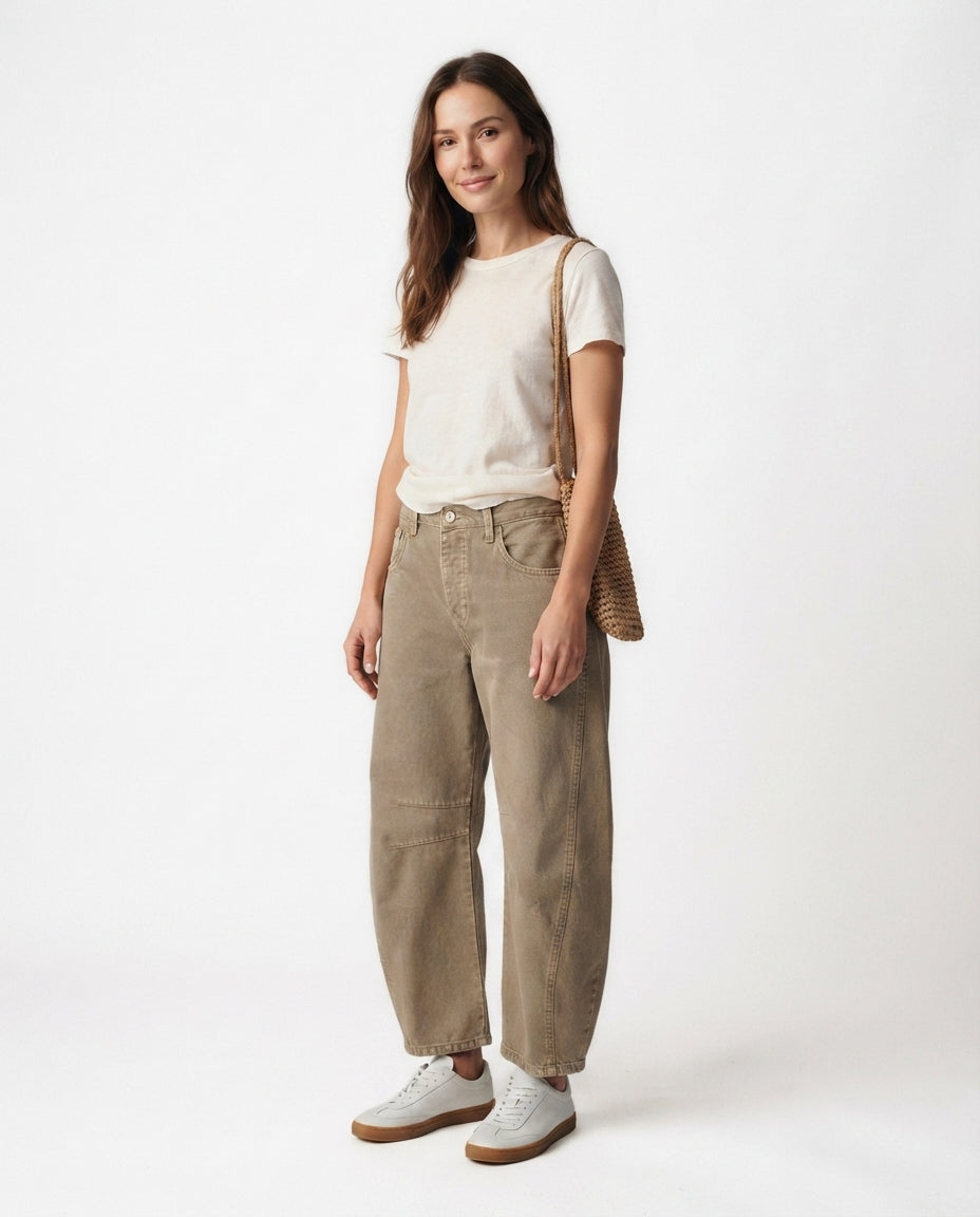 Relaxed Fit Barrel Leg Jeans