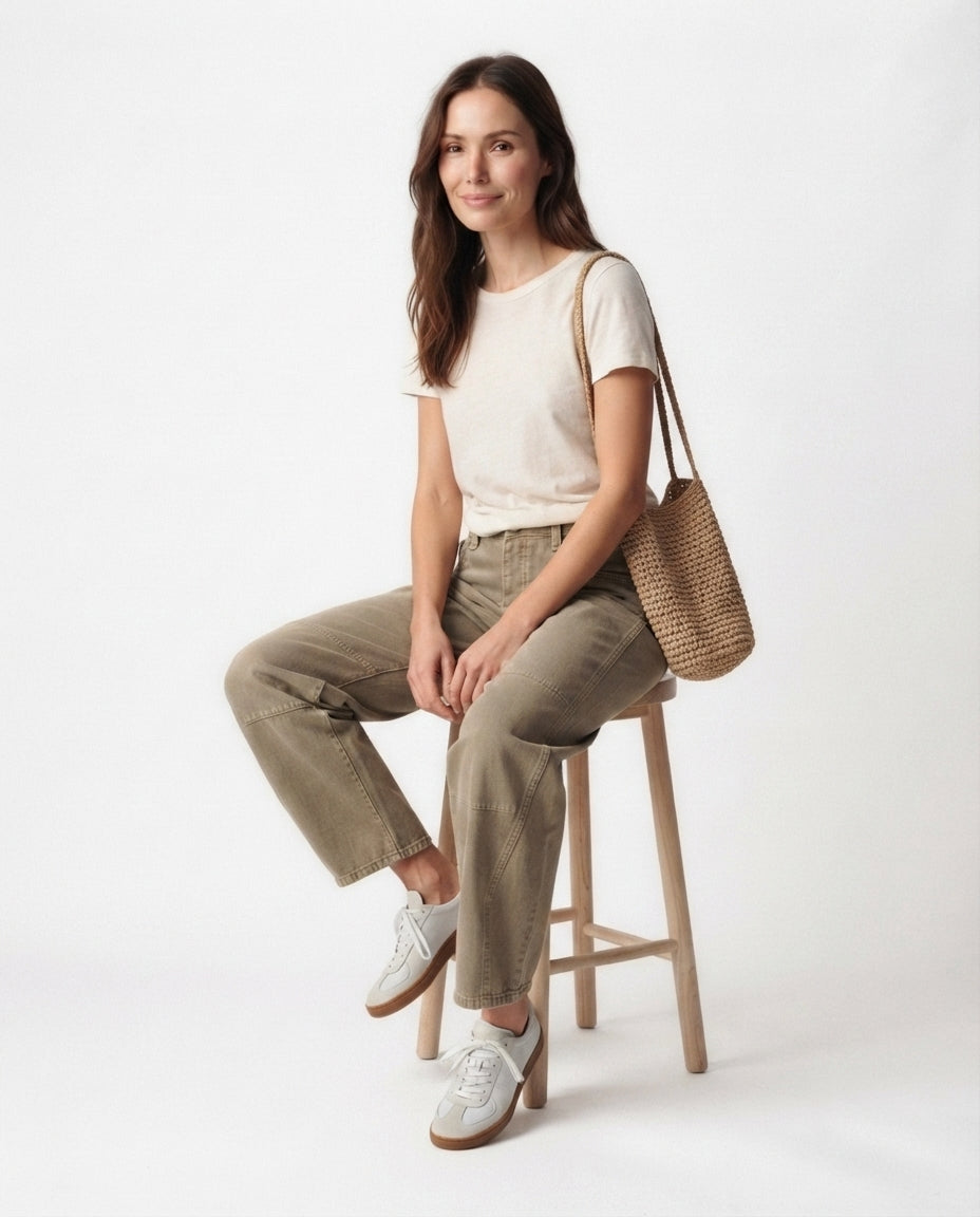 Relaxed Fit Barrel Leg Jeans