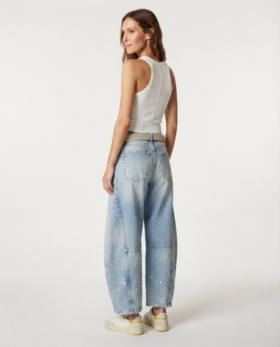 Relaxed Fit Barrel Leg Jeans