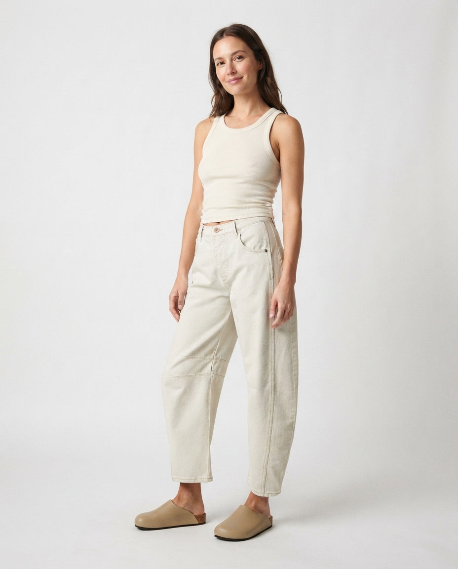 Relaxed Fit Barrel Leg Jeans
