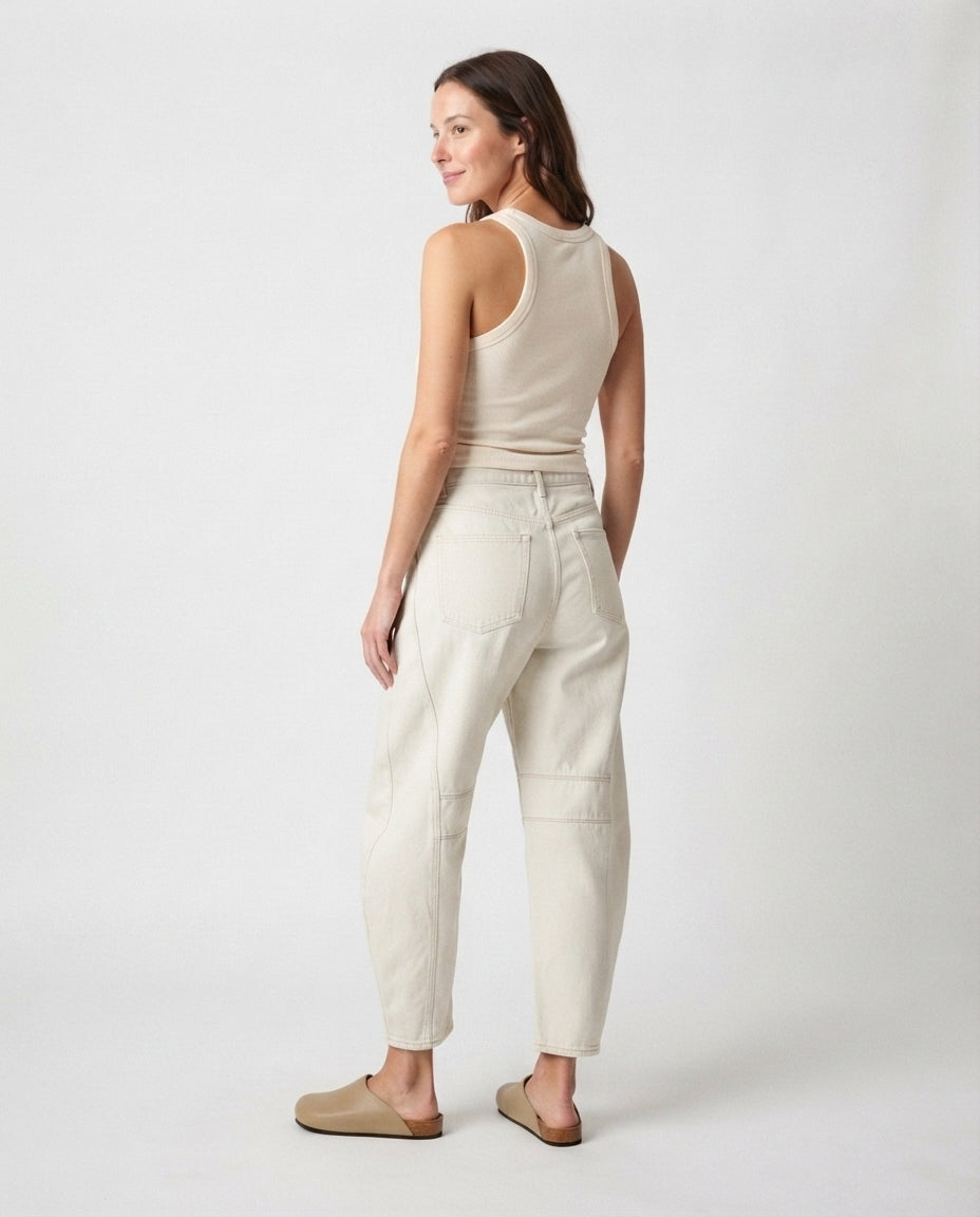 Relaxed Fit Barrel Leg Jeans
