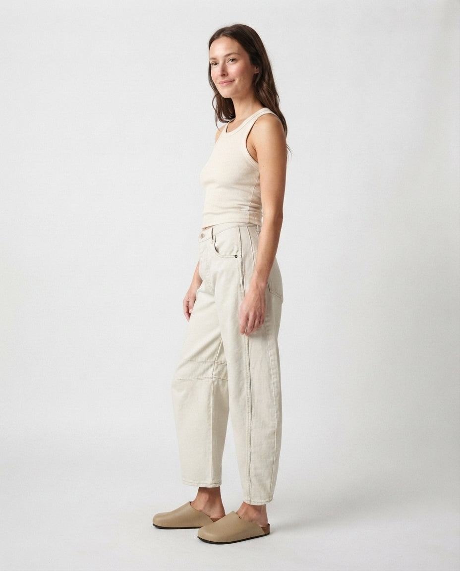 Relaxed Fit Barrel Leg Jeans