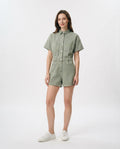 Utility Button Down Denim Romper