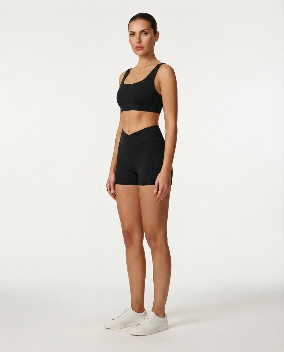 Crossover Waist Active Shorts