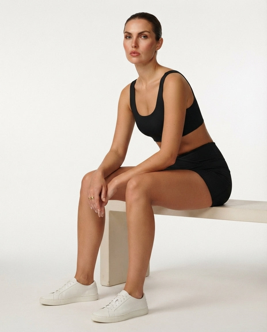 Crossover Waist Active Shorts