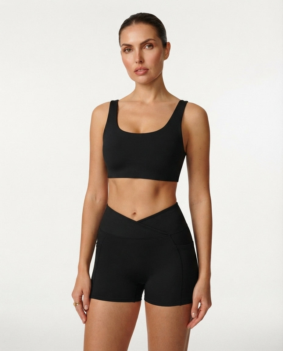 Crossover Waist Active Shorts