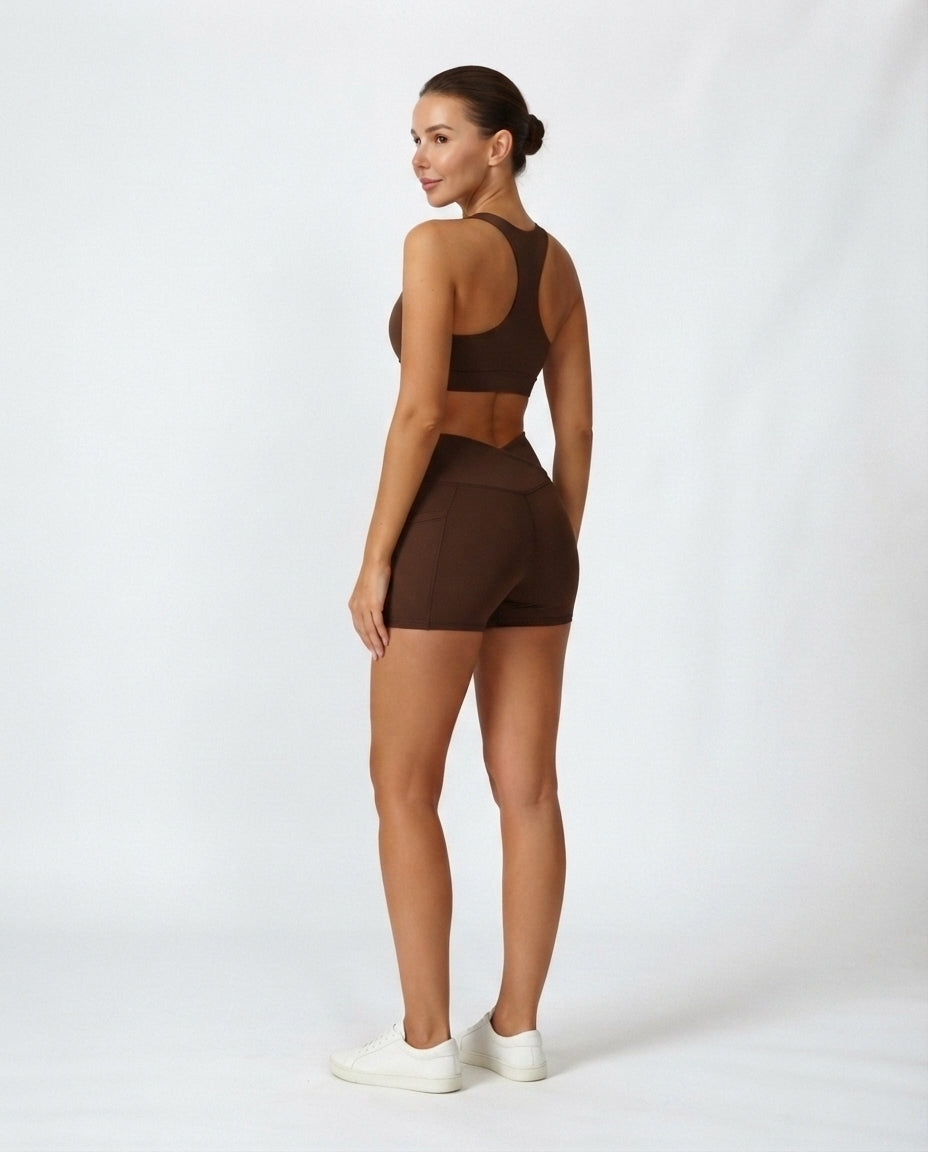 Crossover Waist Active Shorts