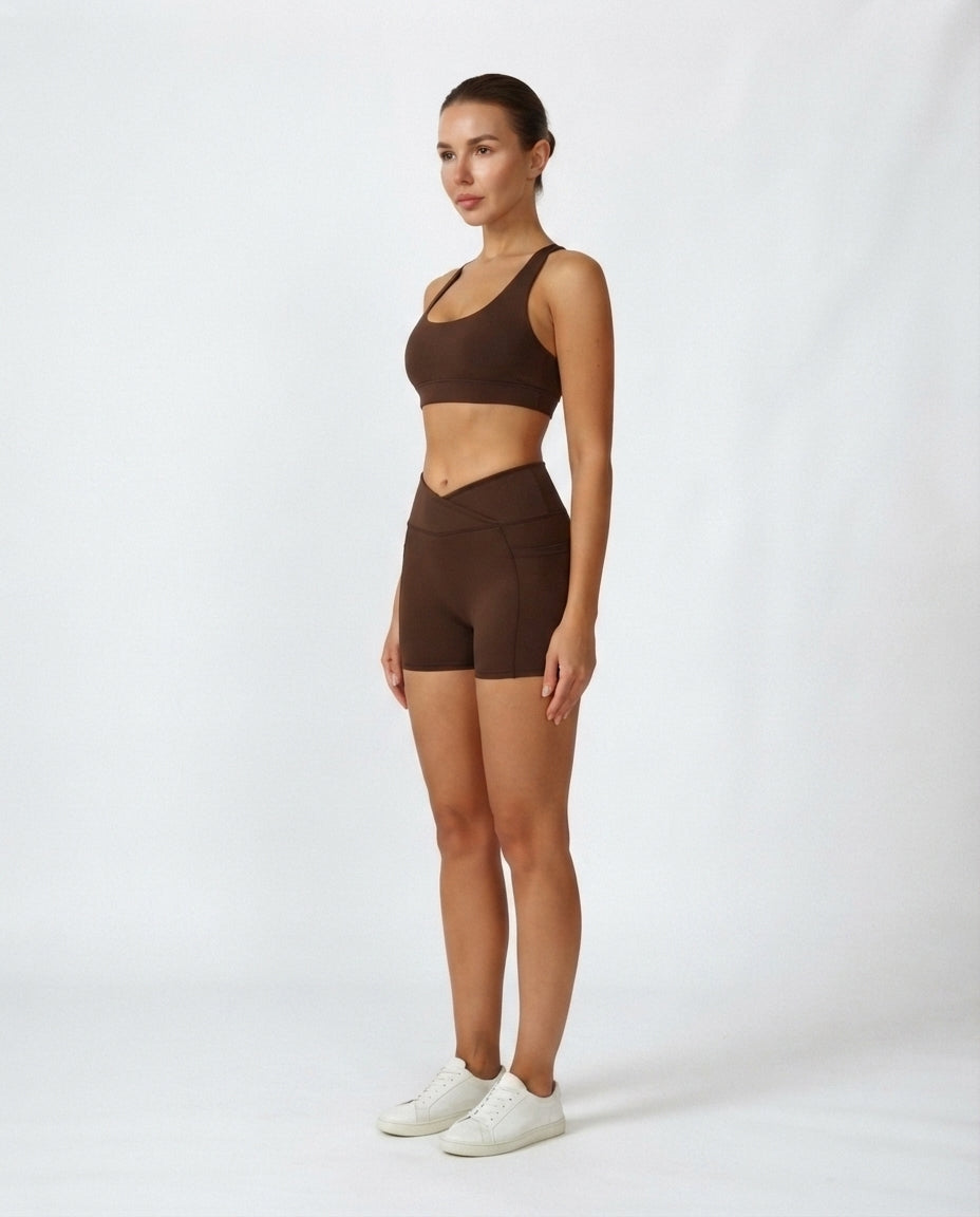 Crossover Waist Active Shorts