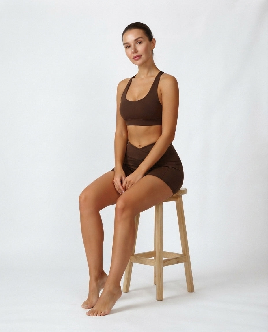 Crossover Waist Active Shorts