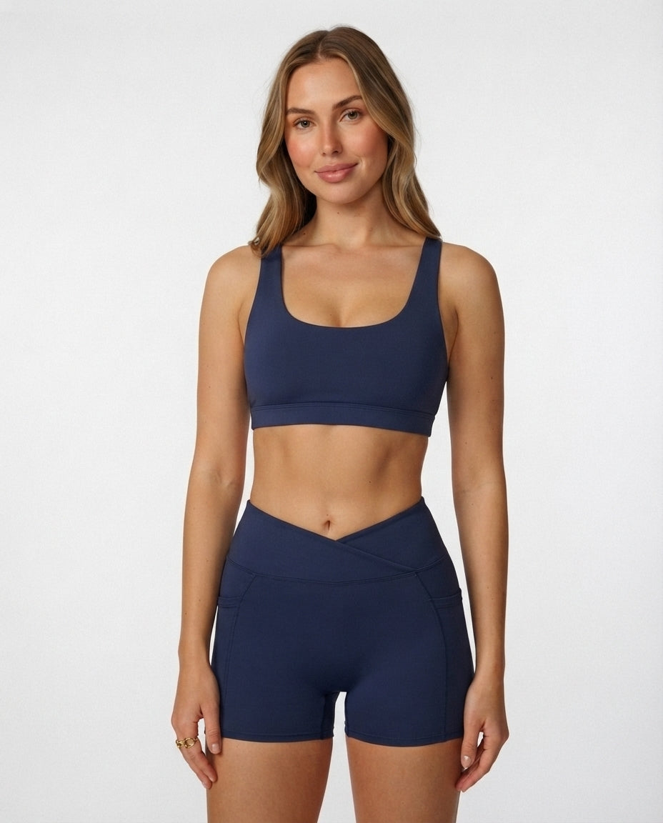 Crossover Waist Active Shorts