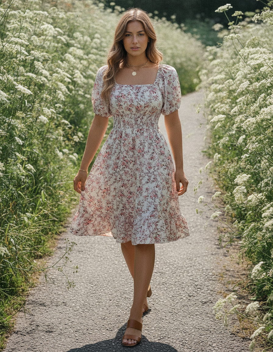 Carolina Rosewater Midi Dress