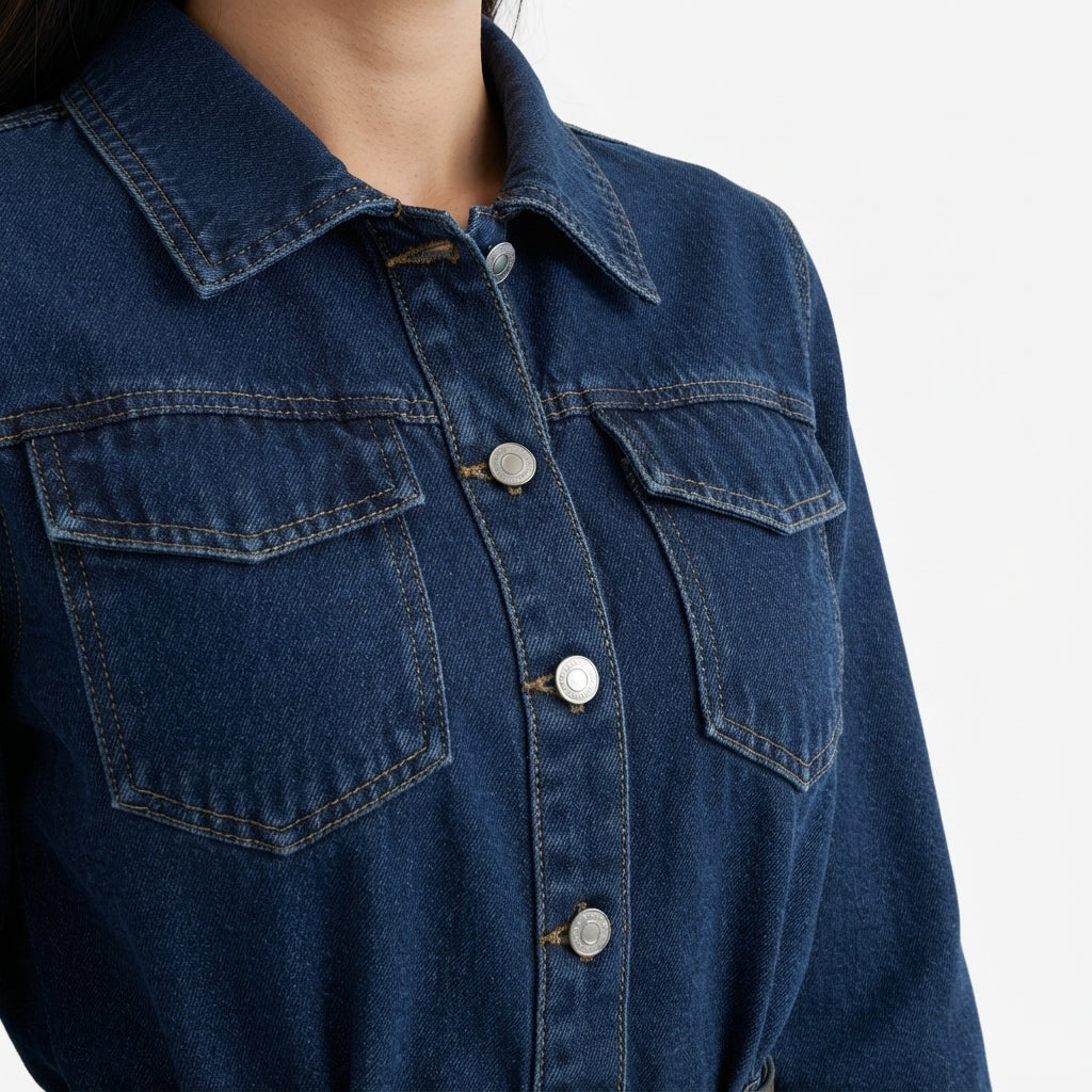 Hudson Belted Denim Shirtdress